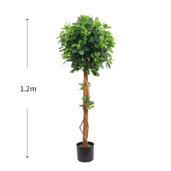 Arbres artificiels sphérique en pot mesurant 1,20 mètre.