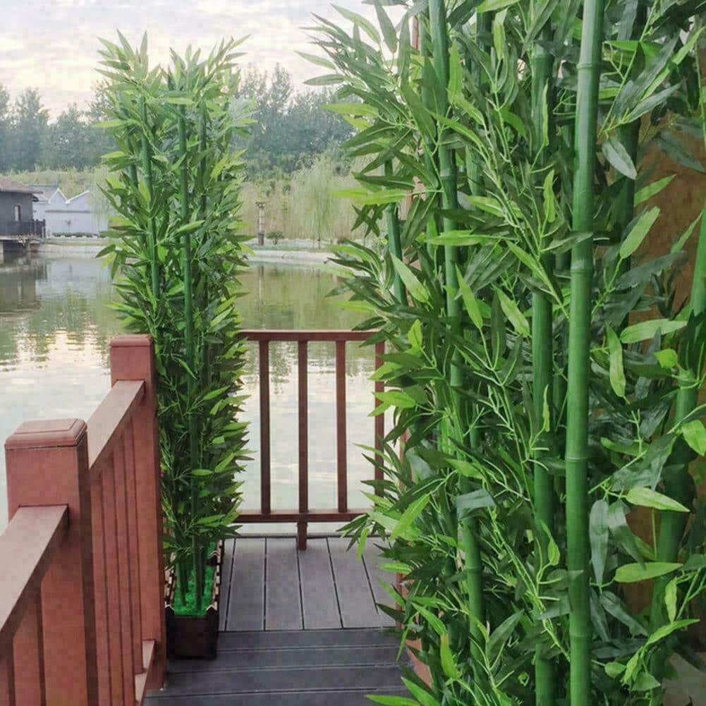 bambou artificiel en plastique vert