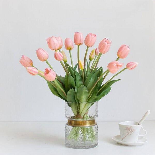 Bouquet De Tulipes Artificielles Au Crochet - Fait Main, Roses - Décoration Maison, Cadeau Fête Des Mères, Mariage