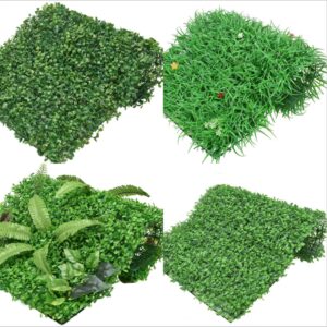 4 mur de plantes artificielles verts