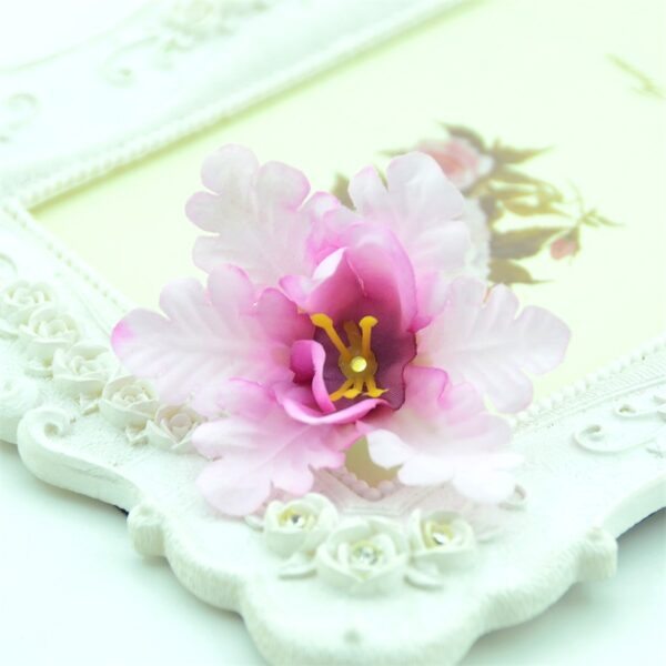 Têtes de fleurs artificielles orchidées rose en soie