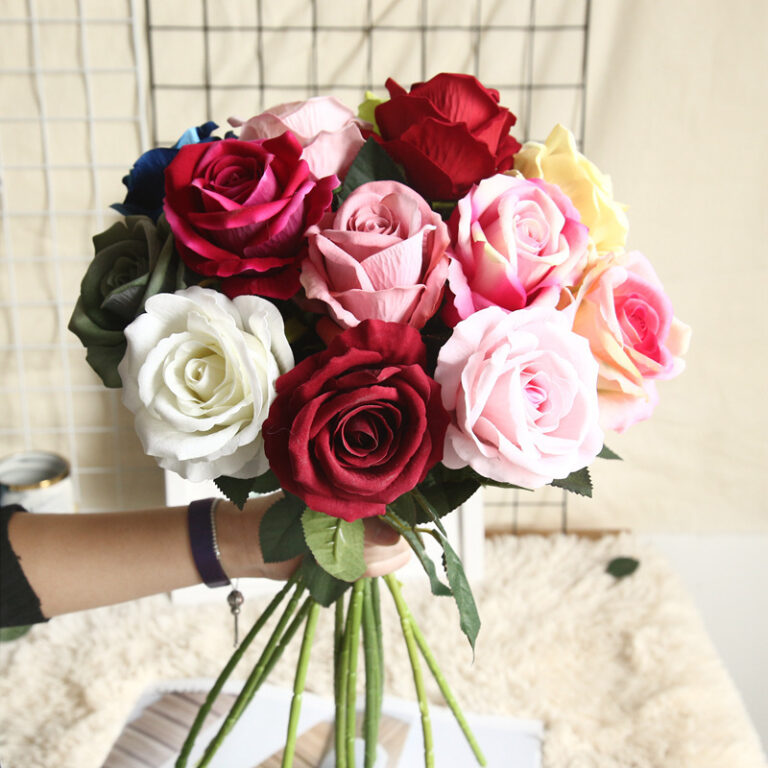 Boîte à Fleurs Relaxdays - Roses En Boîte - Avec 8 Roses Artificielles Boite A Roses Boite A Fleurs Gris Turquoise